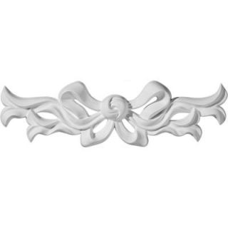 Ekena Millwork 9 1/4 in. x 3 in. x 3/4 in. Versailles Small Ribbon with Bow Center Onlay ONL09X03X01VE