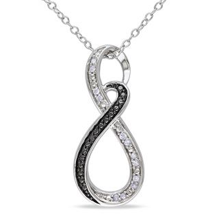 Miadora Sterling Silver Diamond Infinity Necklace