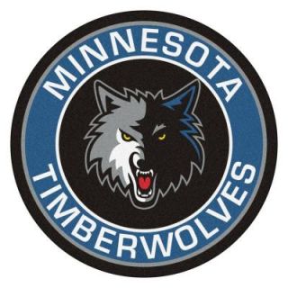 FANMATS NBA Minnesota Timberwolves Blue 2 ft. 3 in. x 2 ft. 3 in. Round Accent Rug 18843