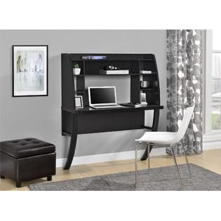 Dorel Home Furnishings Black Wall Mounted Desk with Metal Legs   Home