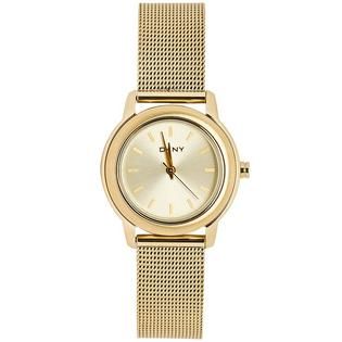 DKNY Ladies Gold Tone Stainless Steel Mesh Bracelet Watch   Jewelry