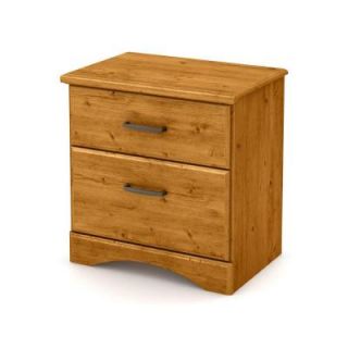 South Shore Furniture Cabana 2 Drawer Laminate Particleboard Nightstand in Country Pine 9009060