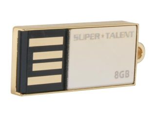 SUPER TALENT PICO_C 8GB Flash Drive (USB2.0 Portable) with Gold Plated Model STU8GPCG
