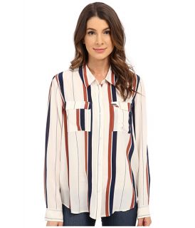 Sanctuary Silk Tailored Boyfriend Shirt Marquis Stripe