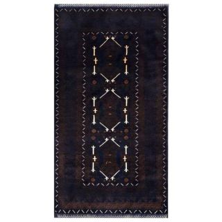 Herat Oriental Semi antique Afghan Hand knotted Tribal Balouchi Navy