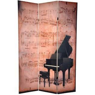 Oriental Furniture  6 ft. Tall Double Sided Music Canvas Room Divider
