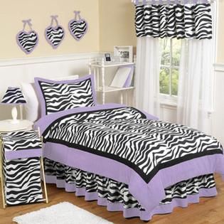 Sweet Jojo Designs   Zebra Collection 3pc Full/Queen Bedding Set