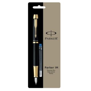 Parker IM Black Barrel Gold Trimmed Fountain Pen  