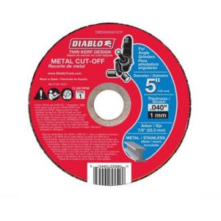Diablo 5 in. x 0.040 in. x 7/8 in. Thin Kerf Metal Cut Off Disc DBD050040101F