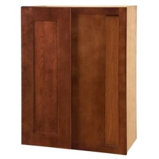 Home Decorators Collection 24x30x12 in. Kingsbridge Assembled Wall Blind Corner Cabinet in Cabernet WBCU2730R KCB