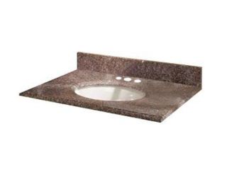 Pegasus 49664 49 Inch Montero Granite Vanity Top with White Bowl and 8 Inch Spread
