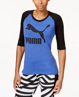 Puma Three Quarter Sleeve Raglan T Shirt   Tops   Women