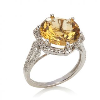 Victoria Wieck 4.76ct Citrine and White Topaz Sterling Silver Ring   7853451