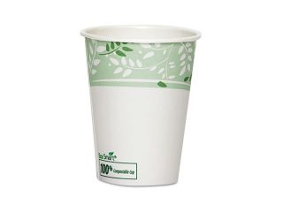 Dixie 2338PLA EcoSmart Hot Cups, PLA Lined Paper, Viridian, 8 oz., 1000/Carton