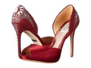 Badgley Mischka Shadow Garnet Red Satin