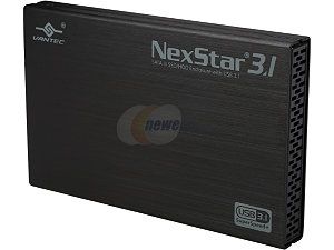 VANTEC NST 270A31 BK Aluminum / Plastic 2.5" Black Standard SATA Micro B 2.5” SATA 6 Gb/s to USB 3.1 Gen II Type A SSD/HDD Enclosure