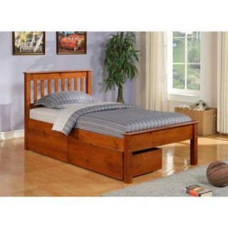 Grain Wood Furniture Shaker Slated Full Platform Solid Wood Bed