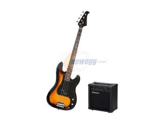 Silvertone SSLB11 PK Electric Bass Guitar Package, Sunburst