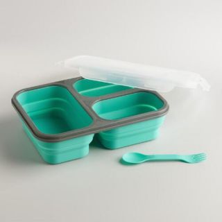 Large Aqua Collapsible Silicone Lunch Box