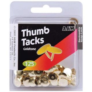 Thumb Tacks Goldtone 125/Pkg