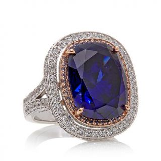 Victoria Wieck 17.37ct Absolute™ and Simulated Tanzanite 2 Tone Ring   7778645