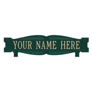 Whitehall Products Rectangular 2 Sided 1 Line Mailbox Sign without Ornament Standard   Green/Gold 8001GG