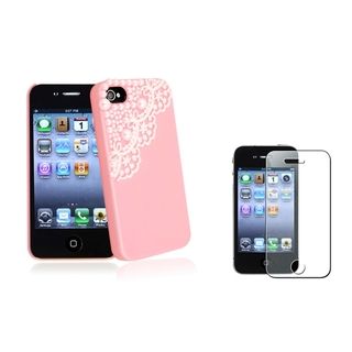 BasAcc Lace Pearl Case/ Diamond LCD Protector for Apple iPhone 4/ 4S