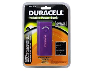 DURACELL Portable Power Bank & AC Charger (4000 mAh) Battery Charger for use with iPhone, iPad, iPod, BlackBerry, Samsung, LG, Motorola, Kindle, Nook, Most SmartPhones, E Readers and Tablets (PURPLE)