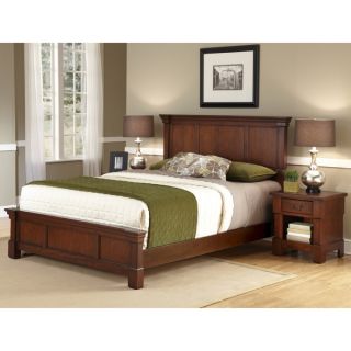 Home Styles The Aspen Collection Rustic Cherry Queen Bed & Night Stand