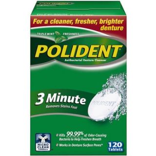 Polident 3 Minute Tablets Denture Cleanser, 120 count