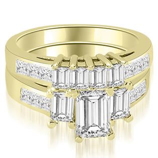 AMCOR   2.45 cttw. 18K Yellow Gold Channel Princess and Emerald Cut