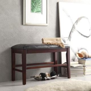 TRIBECCA HOME Colyton Black Brown Counter Height Bench