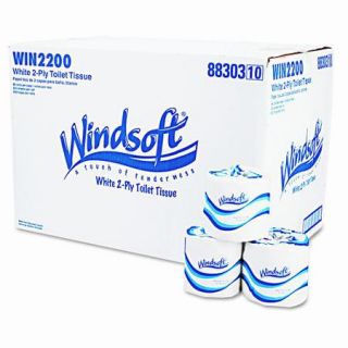 WINDSOFT 2 Ply Toilet Paper   500 Sheets per Roll / 96 Rolls