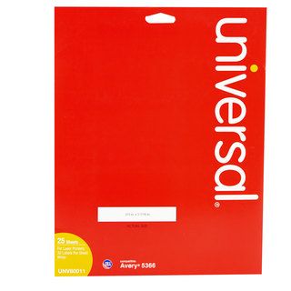 Universal White Laser Printer File Folder Labels (2 Packs of 750