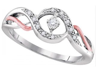 925 Sterling Silver 0.10 Ctw Diamond Fashion Ring