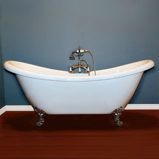 Cambridge Plumbing 68.62 x 28.5 Claw Foot Slipper Whirlpool Bathtub