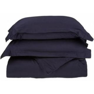 530 Thread Count Egyptian Cotton Full/ Queen Duvet Cover Set Solid Navy Blue