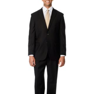 Caravelli Italy Mens Big & Tall Super 150 Black 2 button Suit