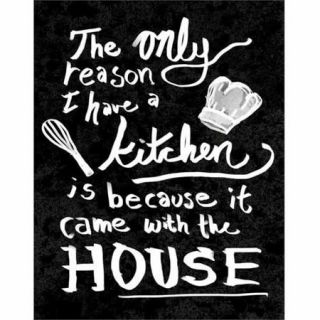 Came with The House Hand Drawn Distressed Kitchen Typography Black & White Canvas Art by Pied Piper Creative