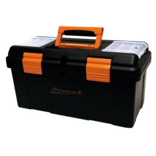 Homak 20 in. Plastic Tool Box, Black BK00119005