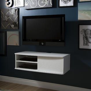 South Shore Agora 38 Wide Wall Mounted Media Console Pure White