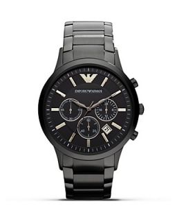 Emporio Armani 316 Stainless Steel Bracelet with Black Dial Watch, 43mm