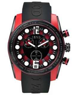 Izod Watch, Unisex Chronograph Sport Black Rubber Strap 48mm IZS2