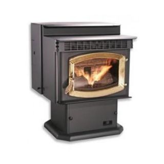 Breckwell SP24PD 26" Wide Blazer 50 000 BTU Pellet Stove in Black with Cowl 60 lbs Hopper Capacity and Door in