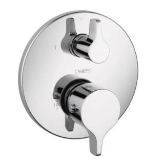 Hansgrohe Metris S/E 2 Handle Thermostatic Valve Trim Kit with Volume Control and Diverter in Chrome (Valve Not Included) 04353000