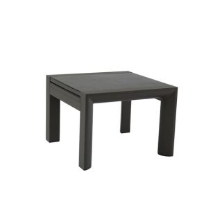 Square Extension Coffee Table Aluminum Taupe Mat/ Spray Stone Glass