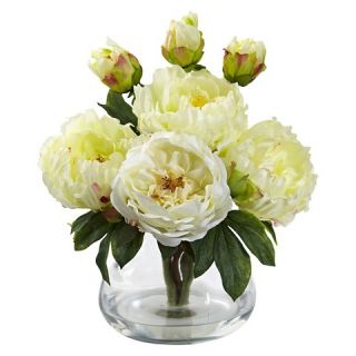Nearly Natural Peony & Rose with Vase