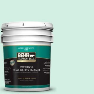 BEHR Premium Plus 5 gal. #P420 1 Spring Frost Semi Gloss Enamel Exterior Paint 505005