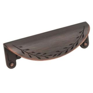 Amerock Inspirations 3 in. Oil Rubbed Bronze Leaf Cup Pull BP1582ORB