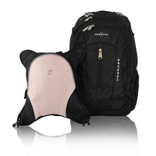 Obersee Bern Backpack Diaper Bag and Cooler   Black/ Bubble Gum    Obersee